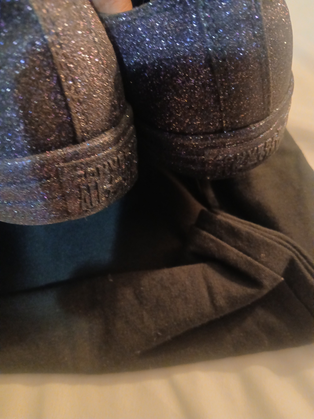 New Converse Women's Glitter Low Top Sneakers - Purple Black Sparkle Size 11 - Picture 4 of 4